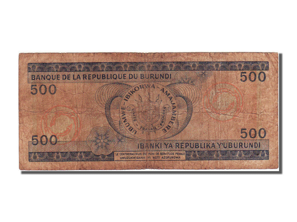 Burundi, 500 Francs, 1988, 1988-05-01, VF(20-25)