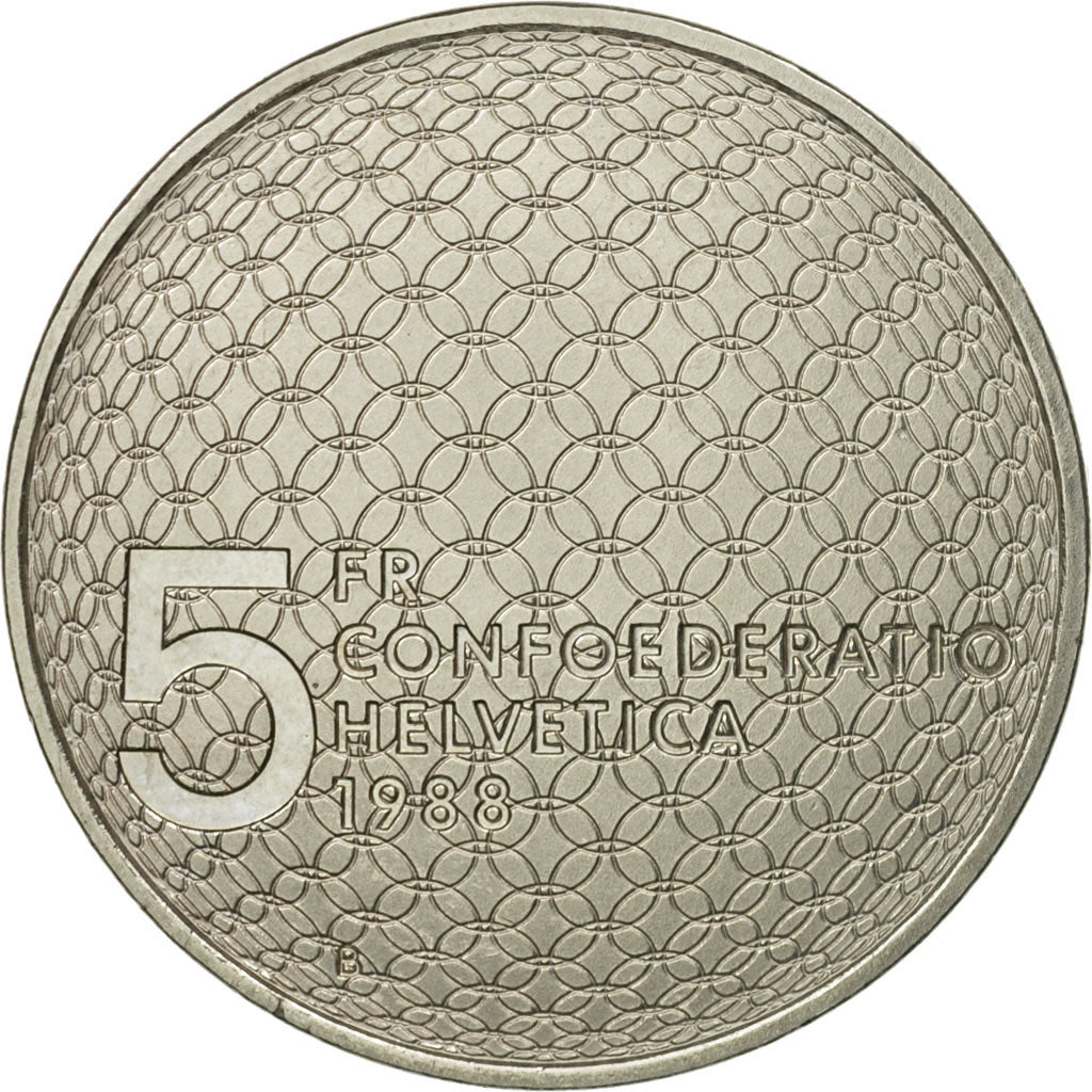 Moneta, Svizzera, 5 Francs, 1988, Bern, BB, Rame-nichel, KM:67