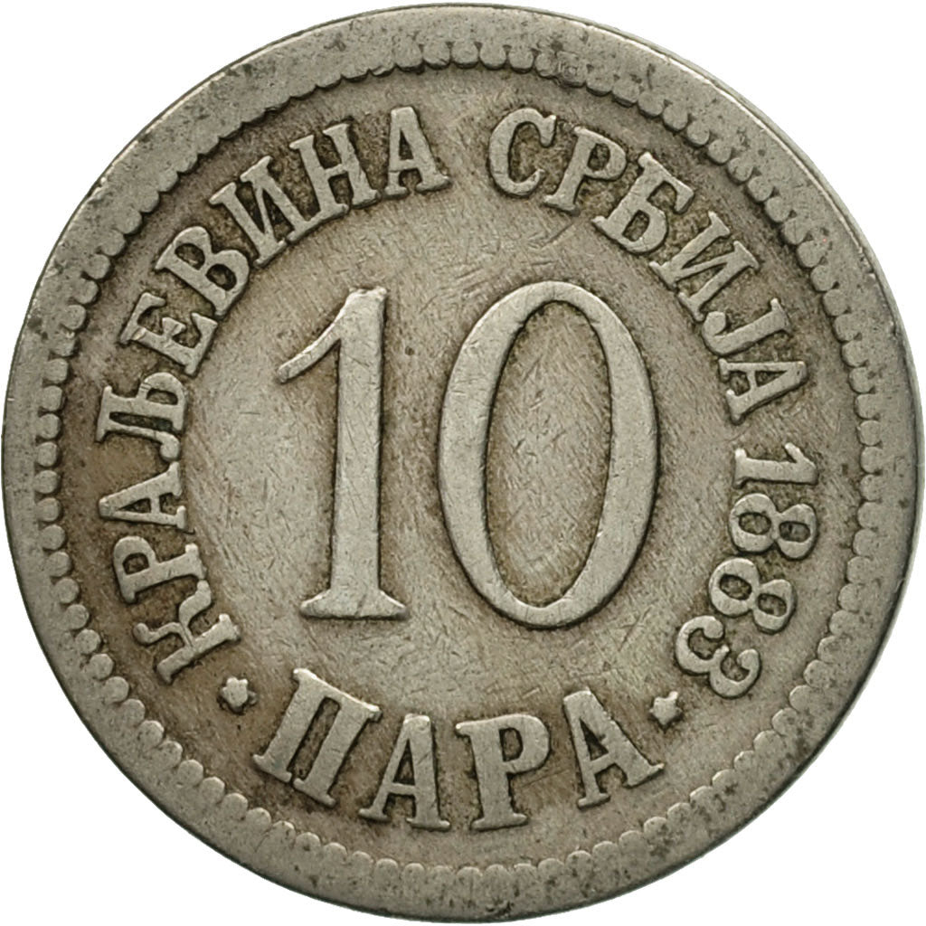 Coin, Serbia, Milan I, 10 Para, 1883, VF(30-35), Copper-nickel, KM:19