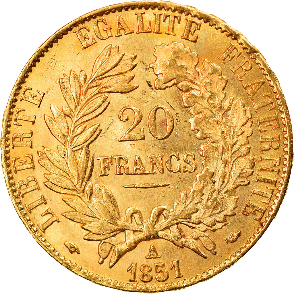 Monnaie, France, Cérès, 20 Francs, 1851, Paris, SUP+, Or, Gadoury:1059, KM:762