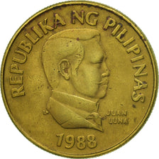 Coin, Philippines, 25 Sentimos, 1988, VF(30-35), Brass, KM:241.1