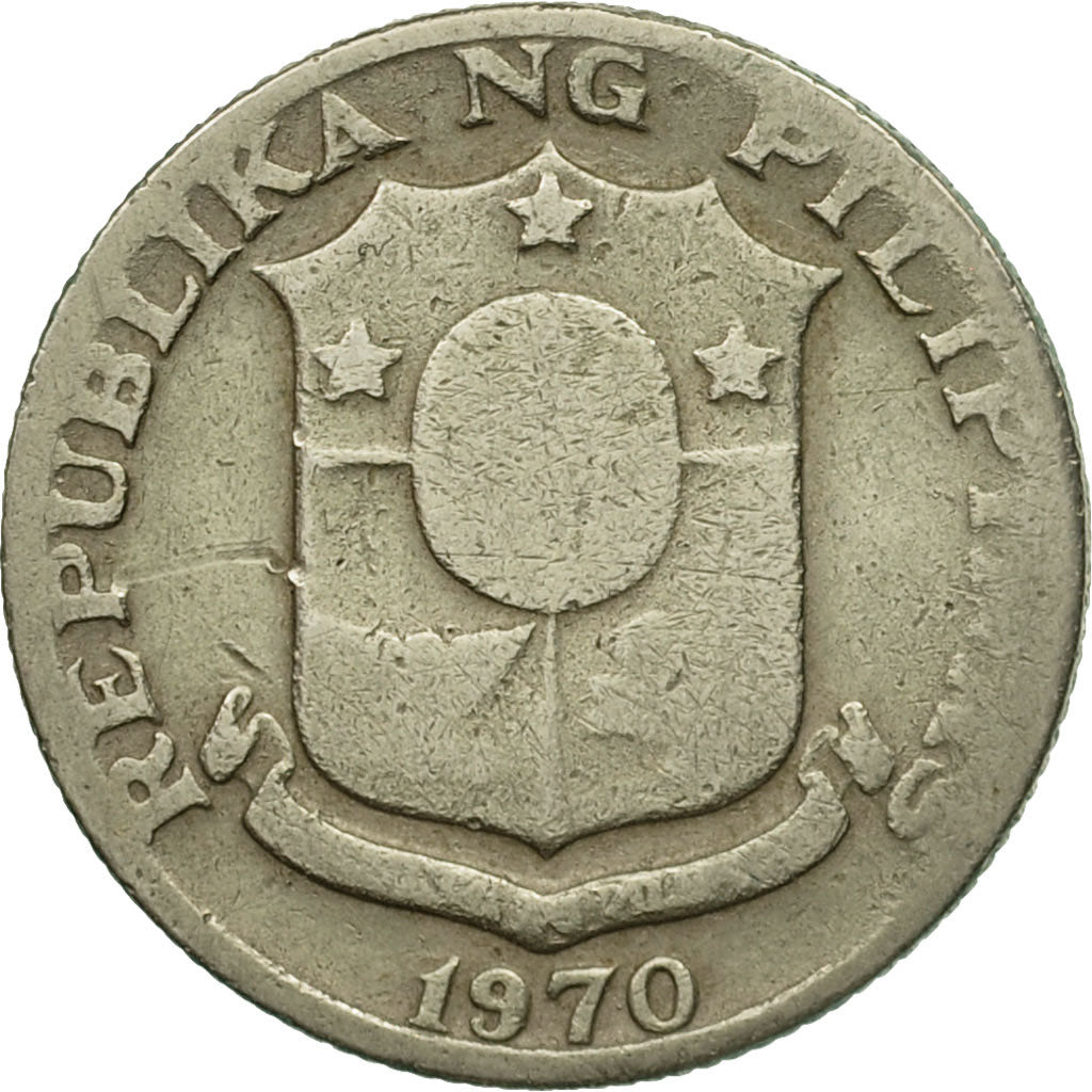Moneta, Filippine, 25 Sentimos, 1970, MB, Rame-nichel-zinco, KM:199