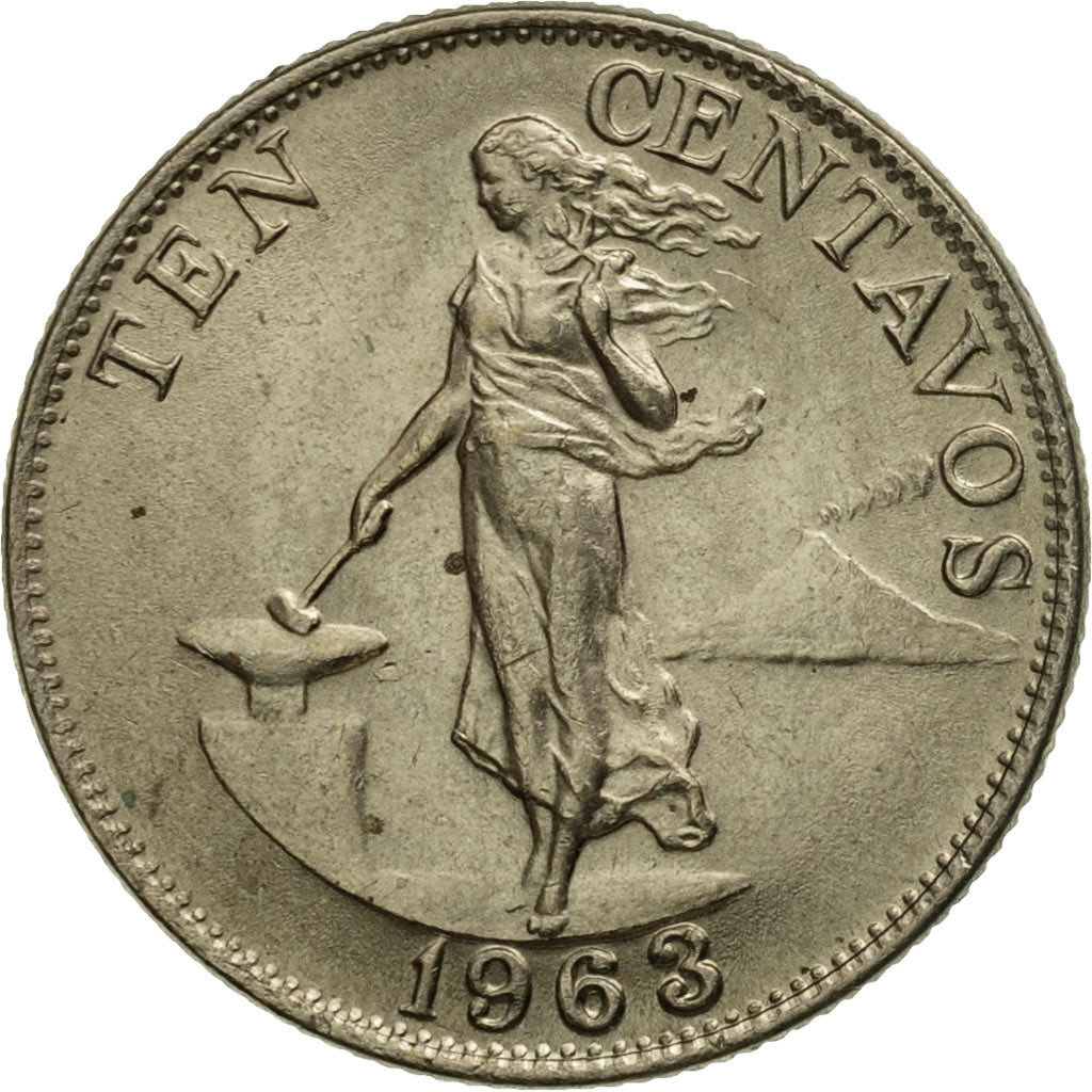 Moneta, Filippine, 10 Sentimos, 1963, BB, Rame-nichel, KM:198