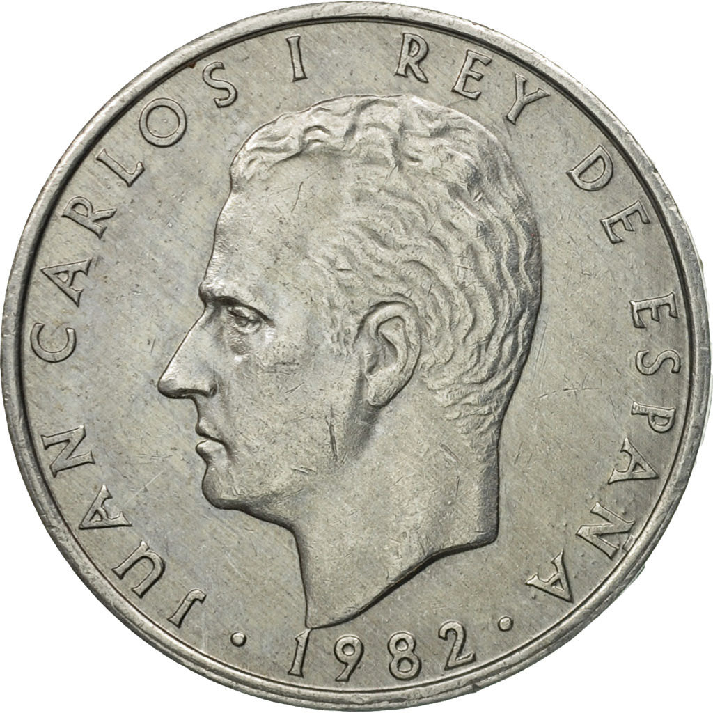 Moneta, Spagna, Juan Carlos I, 2 Pesetas, 1982, BB, Alluminio, KM:822