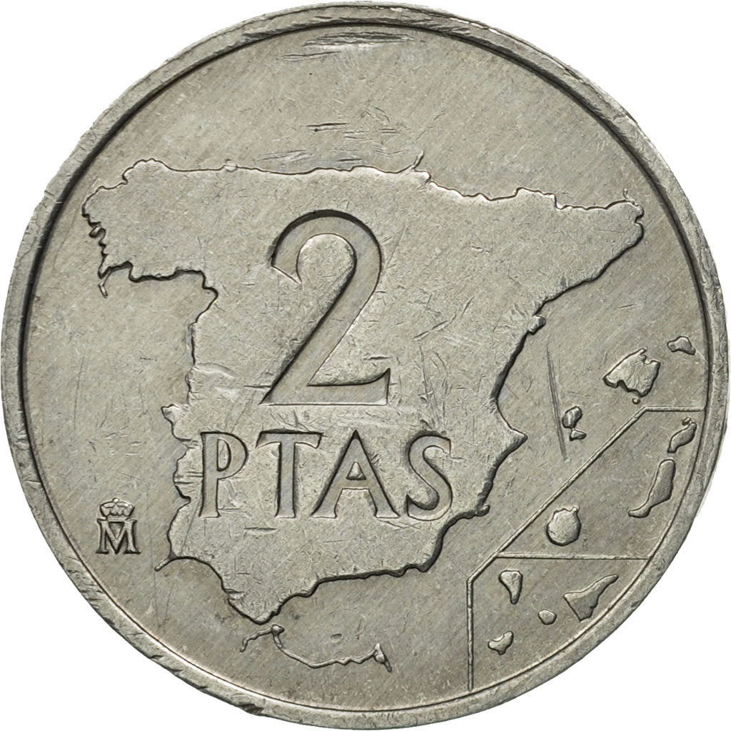 Moneta, Spagna, Juan Carlos I, 2 Pesetas, 1982, BB, Alluminio, KM:822