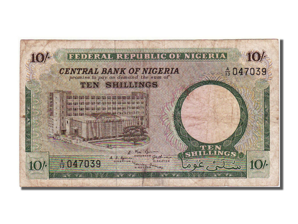Nigeria, 10 Shillings, VF(30-35)