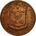 Moneda, Filipinas, Centavo, 1963, BC+, Bronce, KM:186