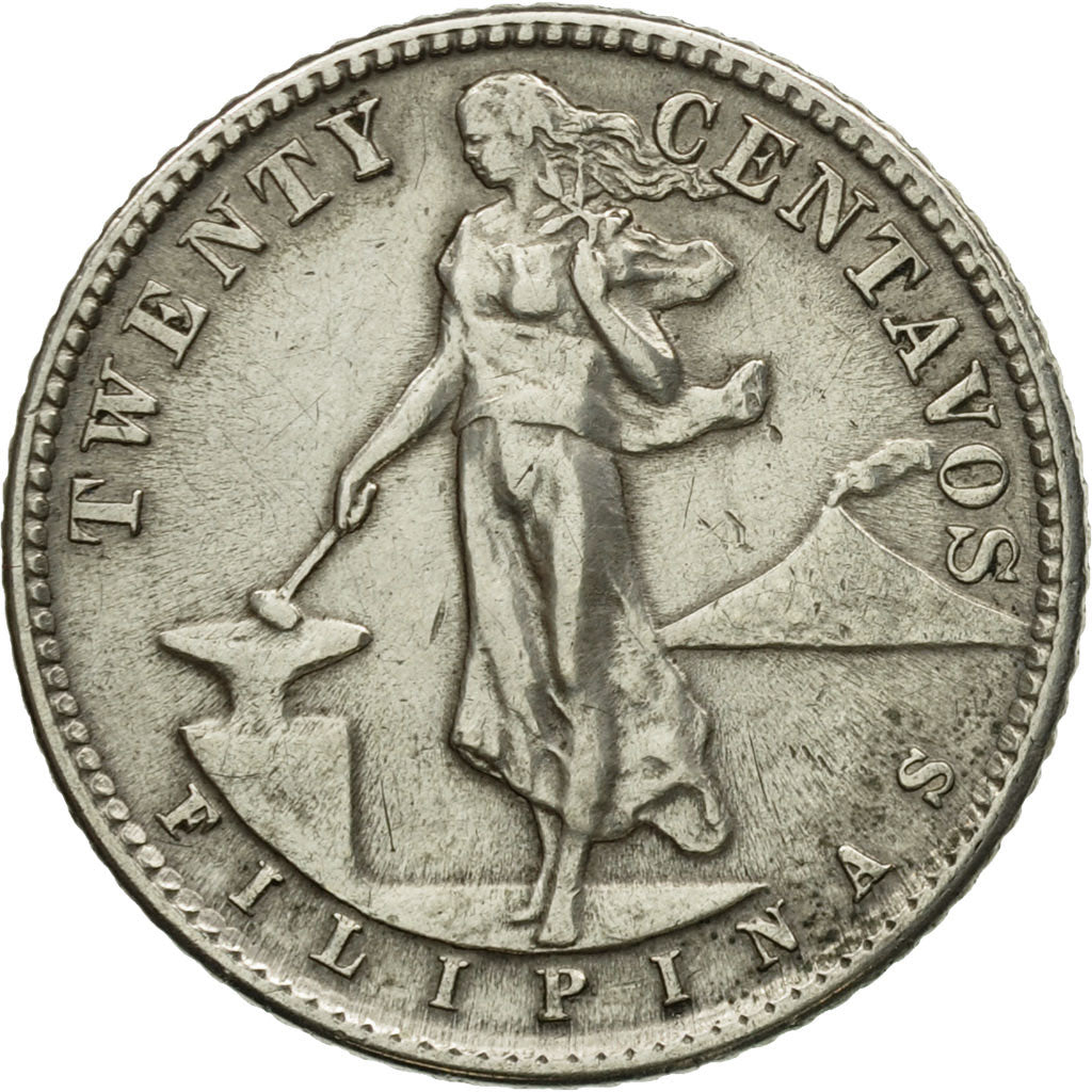 Munten, Fillipijnen, 20 Centavos, 1944, FR+, Zilver, KM:182