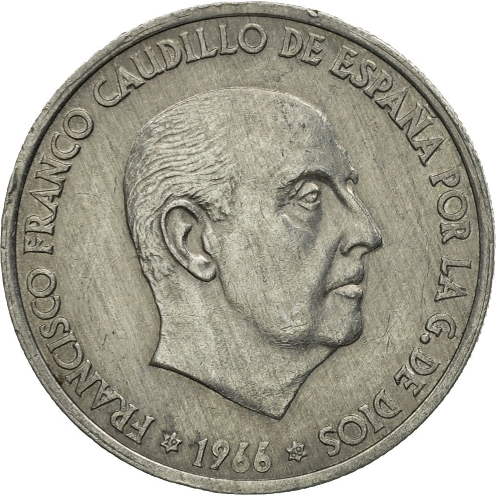 Moneda, España, Francisco Franco, caudillo, 50 Centimos, 1968, MBC, Aluminio