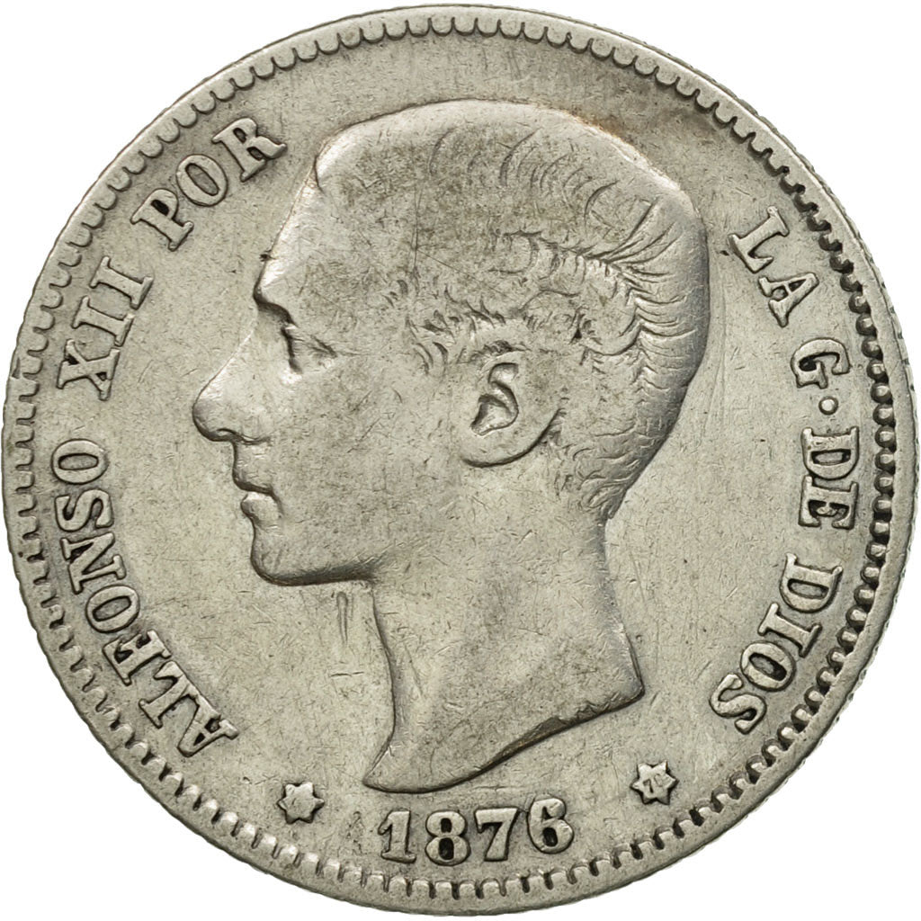Coin, Spain, Alfonso XII, Peseta, 1876, Madrid, VF(30-35), Silver, KM:672