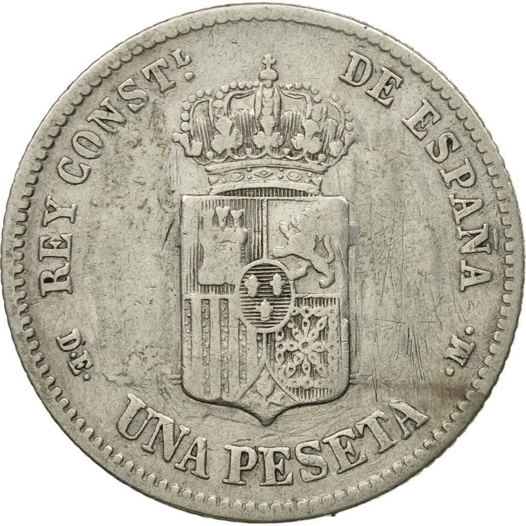 Coin, Spain, Alfonso XII, Peseta, 1876, Madrid, VF(30-35), Silver, KM:672