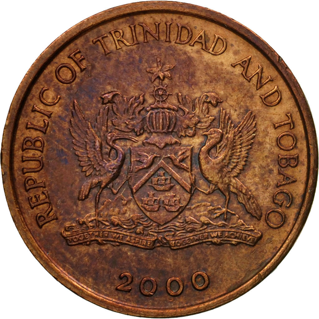 Coin, TRINIDAD & TOBAGO, Cent, 2000, Franklin Mint, EF(40-45), Bronze, KM:29