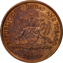 Coin, TRINIDAD & TOBAGO, Cent, 2000, Franklin Mint, EF(40-45), Bronze, KM:29