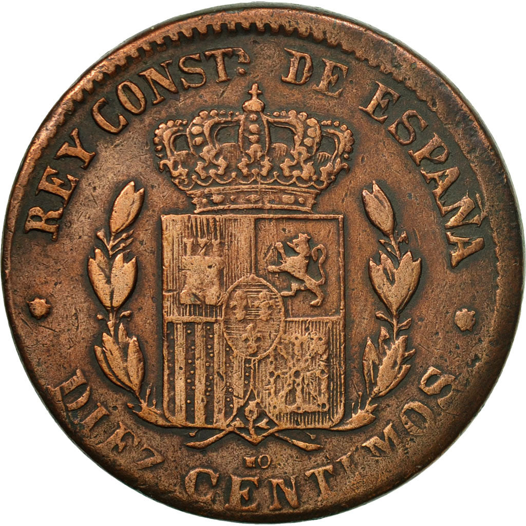 Münze, Spanien, Alfonso XII, 10 Centimos, 1979, Madrid, S, Bronze, KM:675
