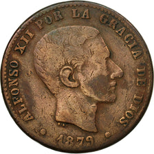 Coin, Spain, Alfonso XII, 10 Centimos, 1979, Madrid, VF(30-35), Bronze, KM:675