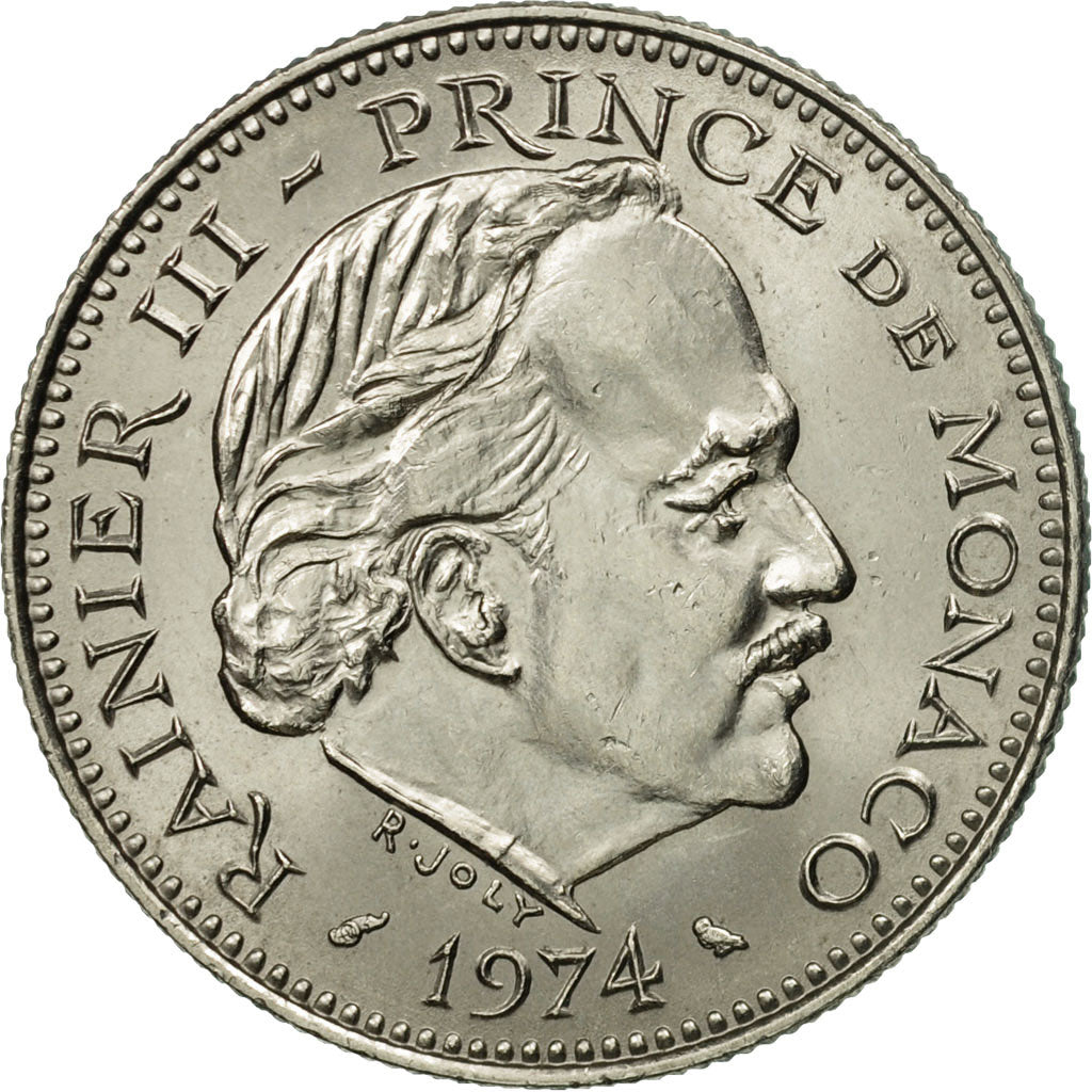 Moneta, Monaco, Rainier III, 5 Francs, 1974, BB, Rame-nichel, KM:150