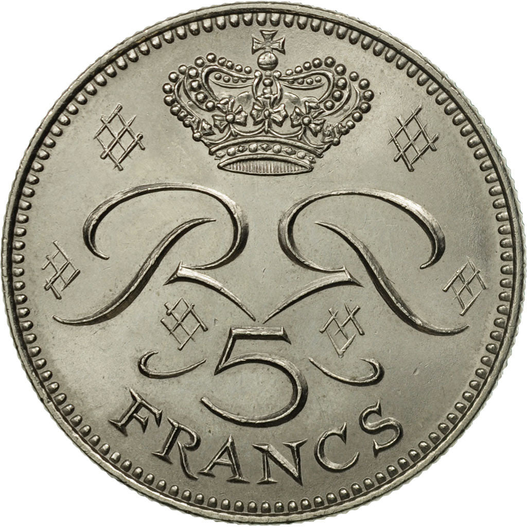 Moneta, Monaco, Rainier III, 5 Francs, 1974, BB, Rame-nichel, KM:150
