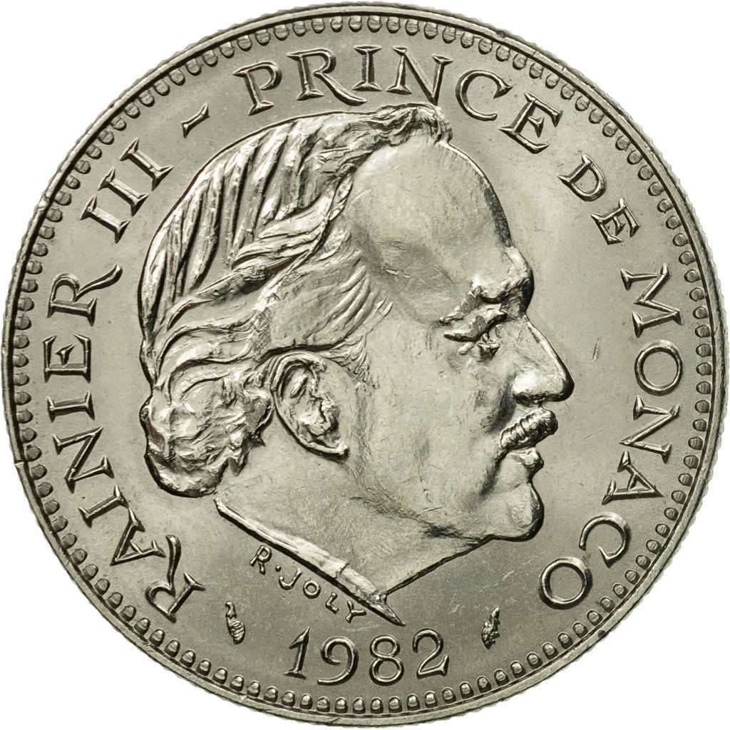 Münze, Monaco, Rainier III, 5 Francs, 1982, SS, Copper-nickel, KM:150