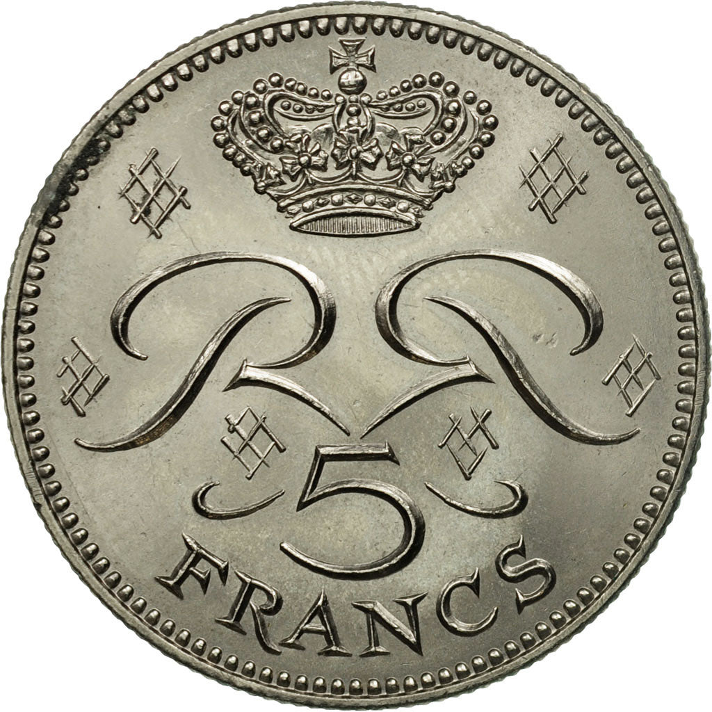 Münze, Monaco, Rainier III, 5 Francs, 1982, SS, Copper-nickel, KM:150