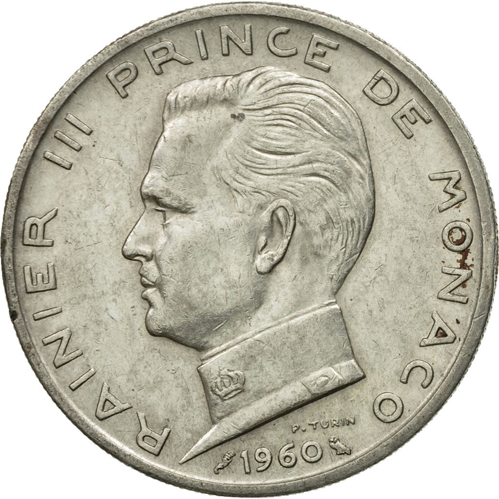 Moneta, Monaco, Rainier III, 5 Francs, 1960, BB, Argento, KM:141, Gadoury:152