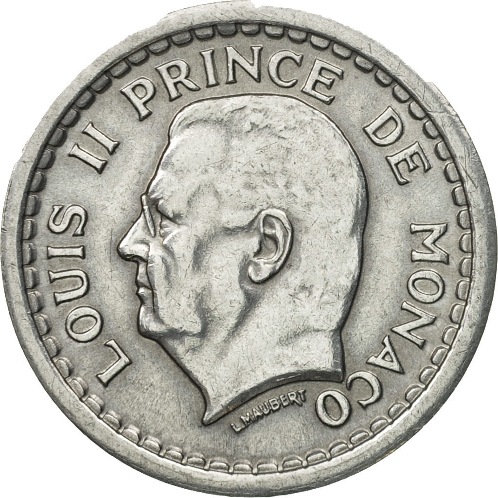Münze, Monaco, Louis II, Franc, Undated (1943), Poissy, SS, Aluminium, KM:120