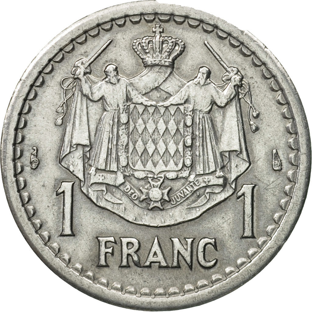 Münze, Monaco, Louis II, Franc, Undated (1943), Poissy, SS, Aluminium, KM:120