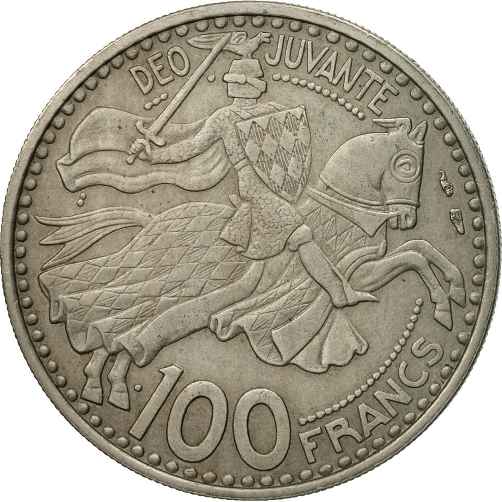 Moneta, Monaco, Rainier III, 100 Francs, Cent, 1950, MB+, Rame-nichel, KM:133