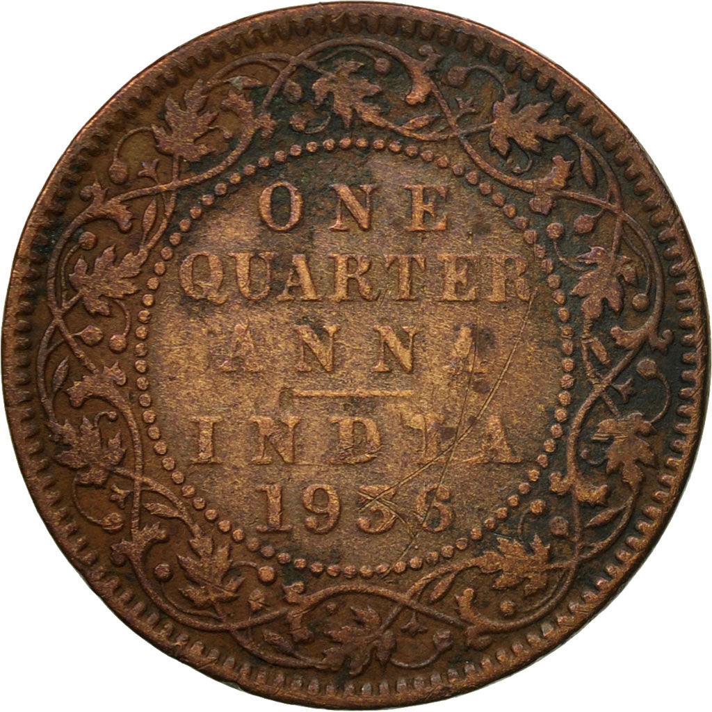 Monnaie, INDIA-BRITISH, George V, 1/4 Anna, 1936, TB, Bronze, KM:512