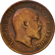 Monnaie, INDIA-BRITISH, Edward VII, 1/4 Anna, 1906, Calcutta, TTB, Bronze