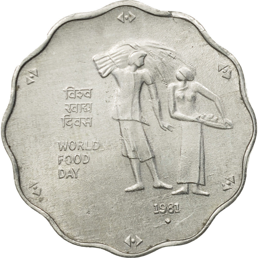 Coin, INDIA-REPUBLIC, 10 Paise, 1981, VF(30-35), Aluminum, KM:36