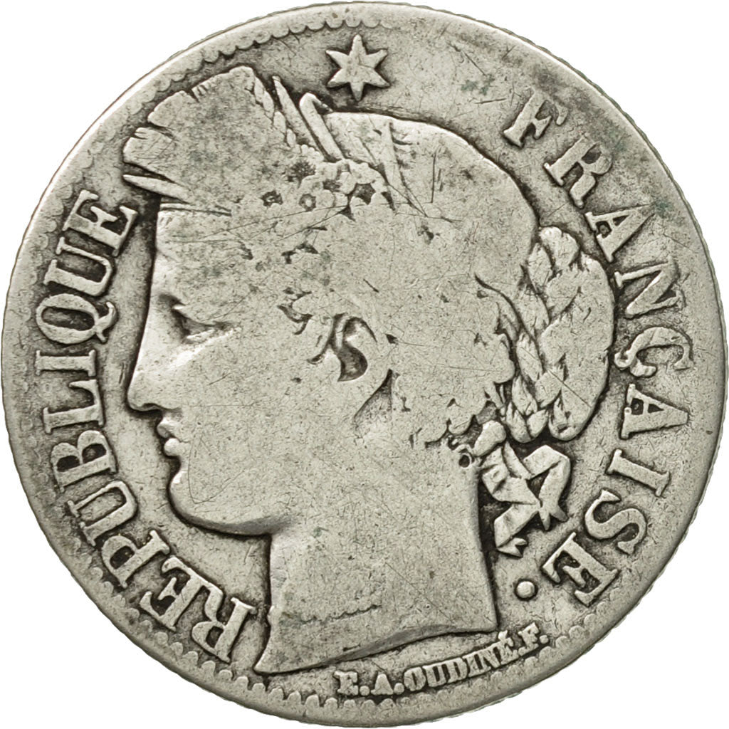 Munten, Frankrijk, Cérès, Franc, 1871, Paris, FR+, Zilver, KM:822.1