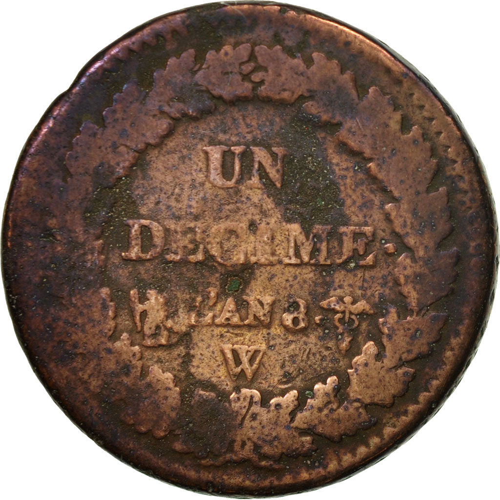 Monnaie, France, Dupré, Decime, 1799, Lille, TB, Bronze, Gadoury:187a