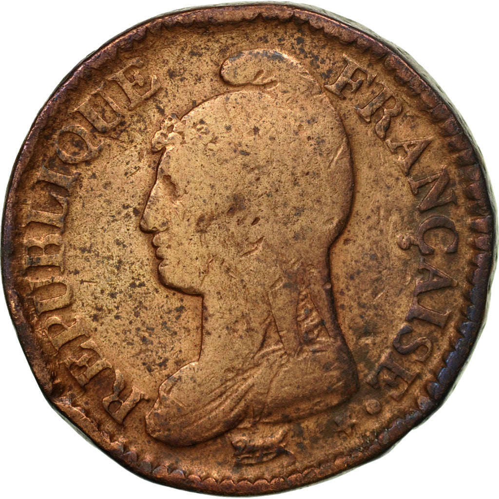 Moneta, Francja, Dupré, Decime, 1798, Lyon - Lugdunum, VF(20-25), Bronze