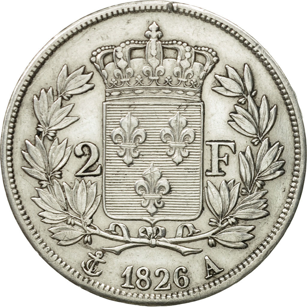 Monnaie, France, Charles X, 2 Francs, 1826, Paris, TTB, Argent, Gadoury:516