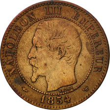 Moneda, Francia, Napoleon III, Napoléon III, 2 Centimes, 1854, Lille, BC+