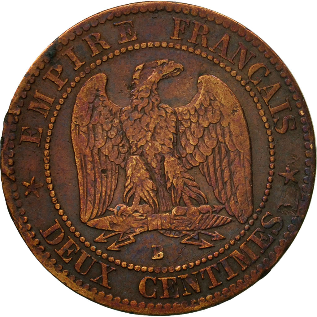 Moneta, Francja, Napoleon III, Napoléon III, 2 Centimes, 1855, Rouen