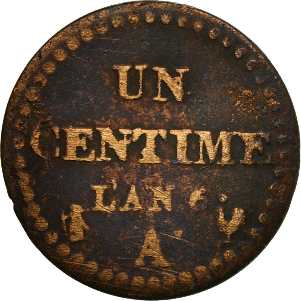 Münze, Frankreich, Dupré, Centime, AN 6, Paris, S, Bronze, KM:646, Gadoury:76