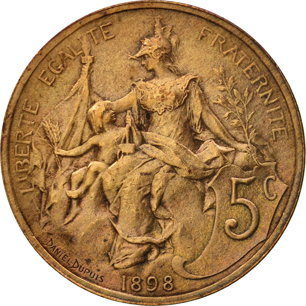 Münze, Frankreich, Dupuis, 5 Centimes, 1898, Paris, S+, Bronze, KM:842