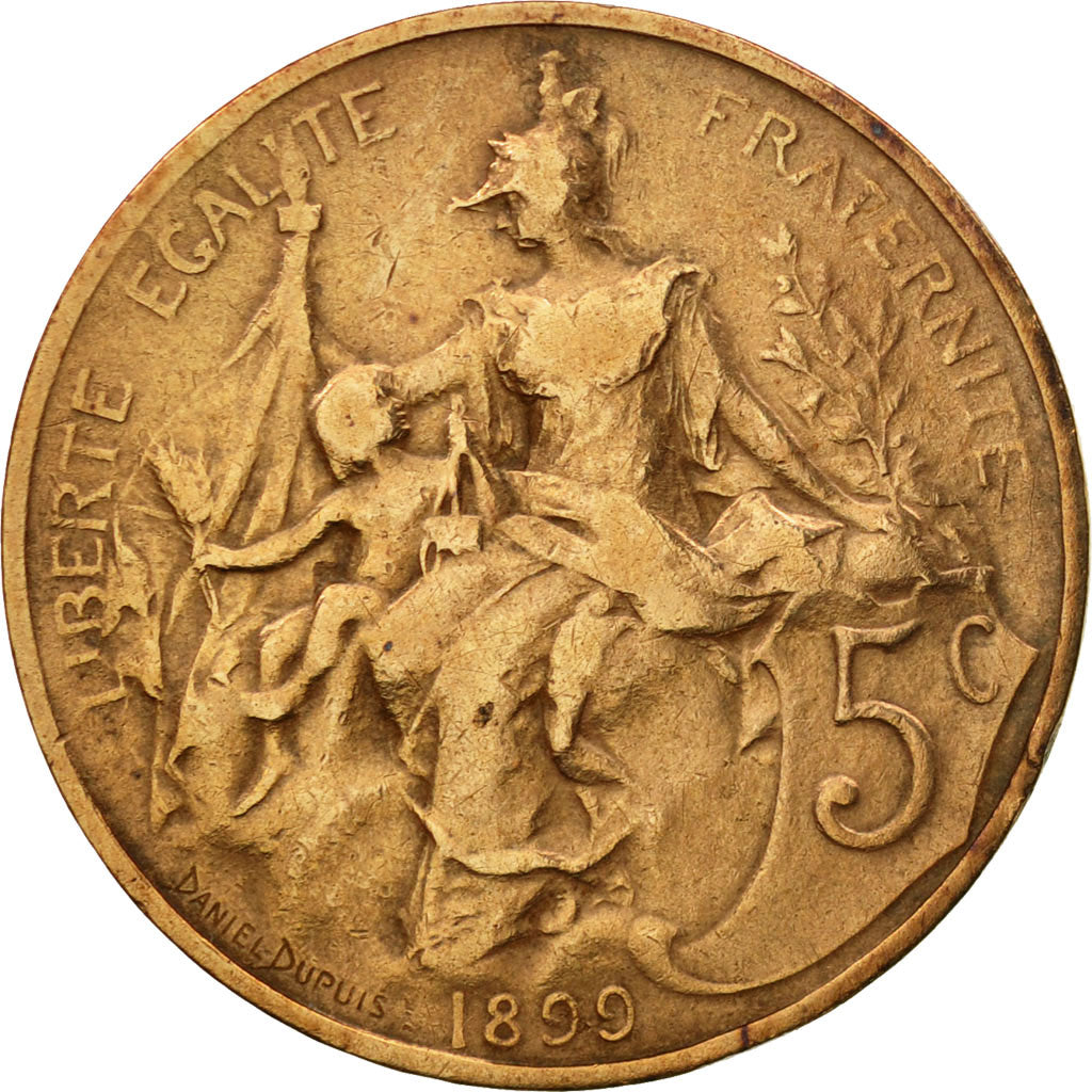 Münze, Frankreich, Dupuis, 5 Centimes, 1899, Paris, S+, Bronze, KM:842