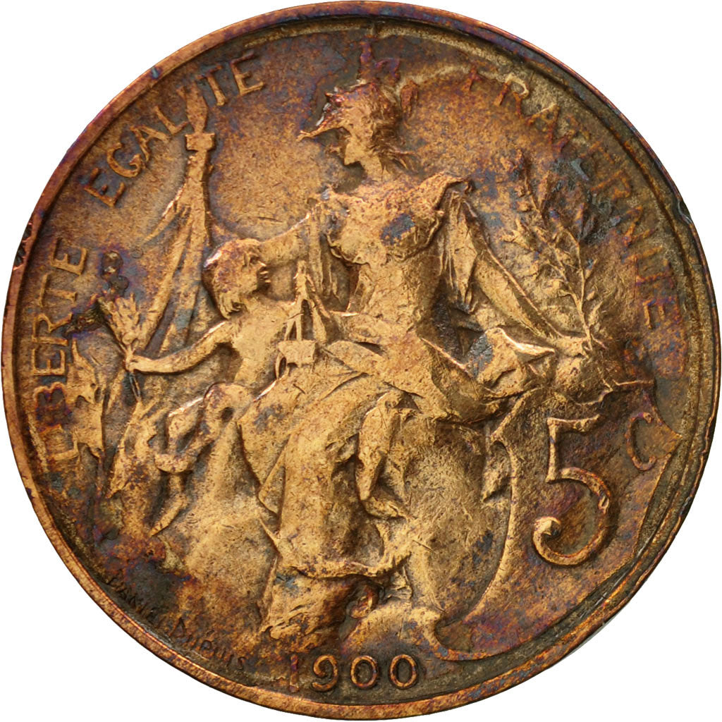 Munten, Frankrijk, Dupuis, 5 Centimes, 1900, Paris, FR, Bronze, KM:842