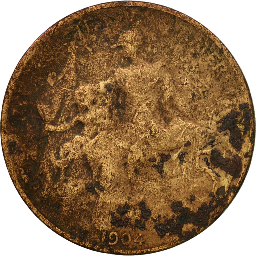Moneda, Francia, Dupuis, 5 Centimes, 1904, Paris, BC+, Bronce, KM:842