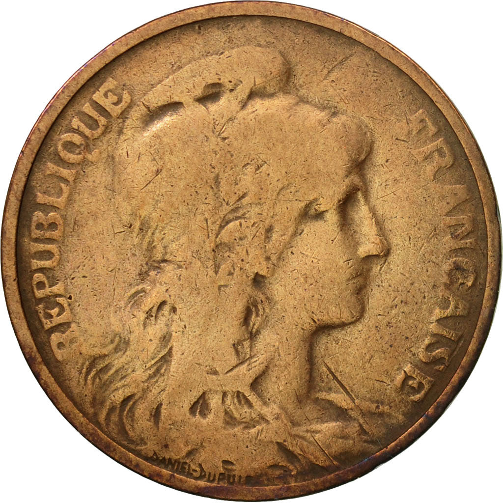 Moneda, Francia, Dupuis, 5 Centimes, 1907, Paris, BC+, Bronce, KM:842