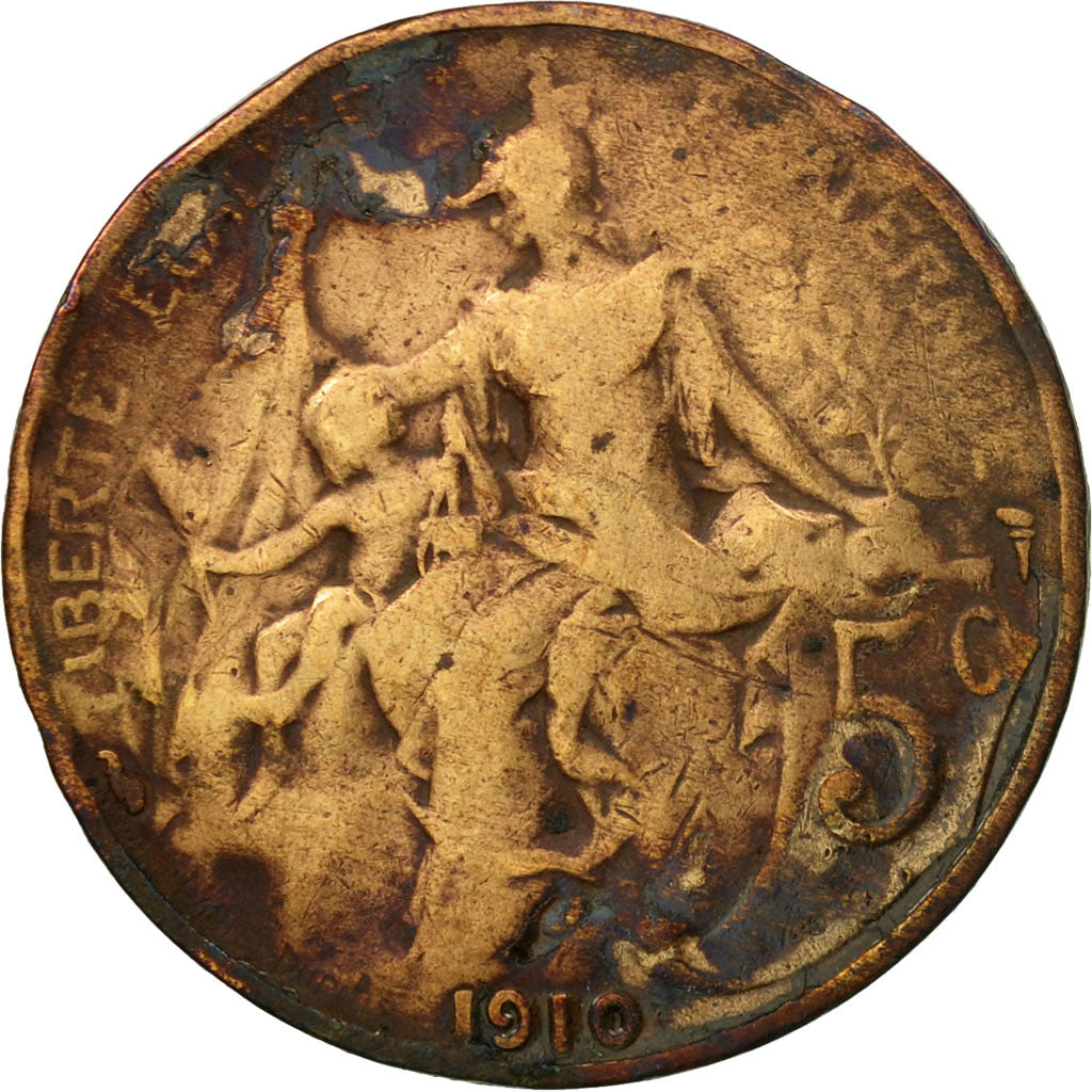 Münze, Frankreich, Dupuis, 5 Centimes, 1910, Paris, S+, Bronze, KM:842
