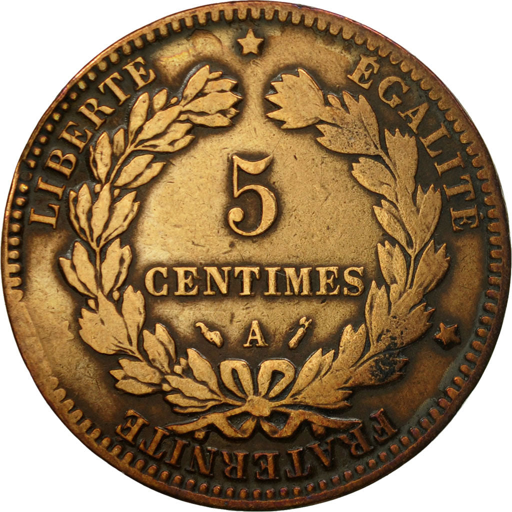 Münze, Frankreich, Cérès, 5 Centimes, 1896, Paris, S+, Bronze, KM:821.1