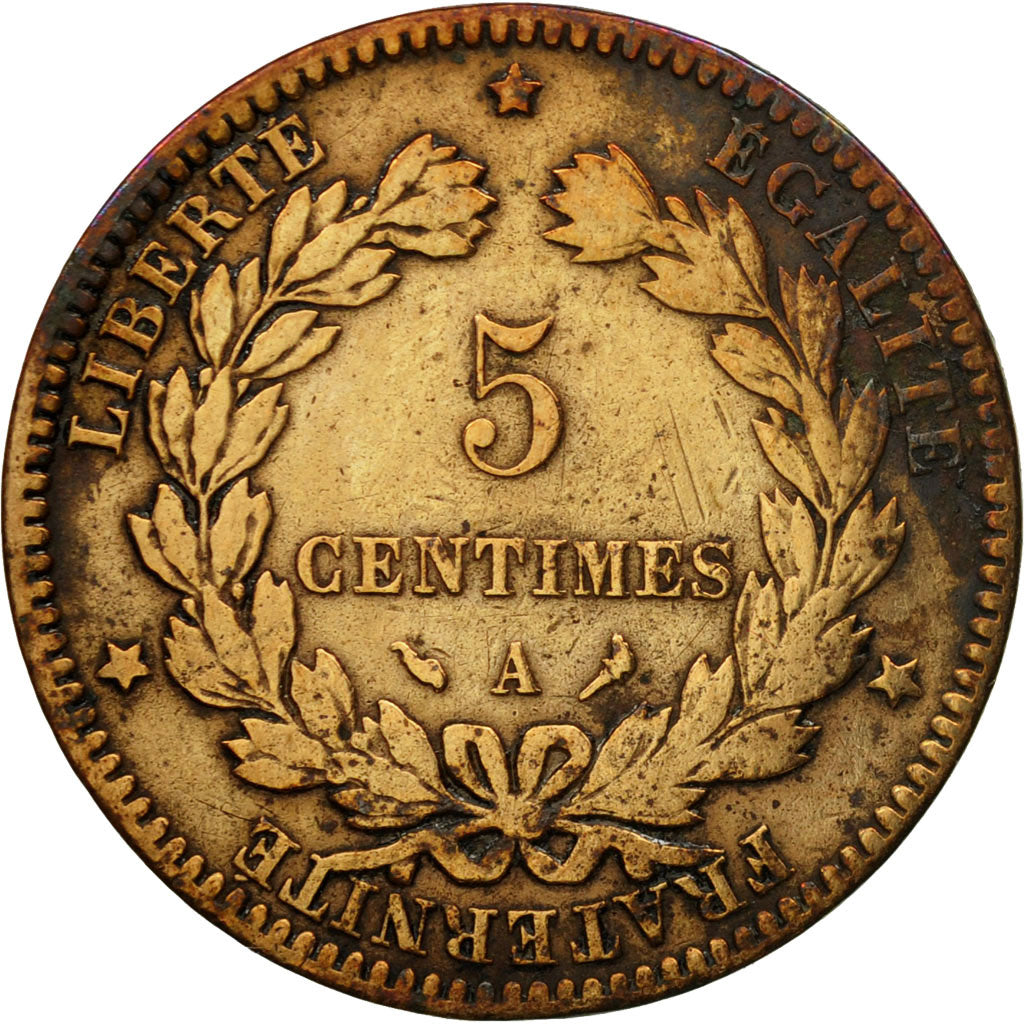 Monnaie, France, Cérès, 5 Centimes, 1898, Paris, TB, Bronze, Gadoury:157a
