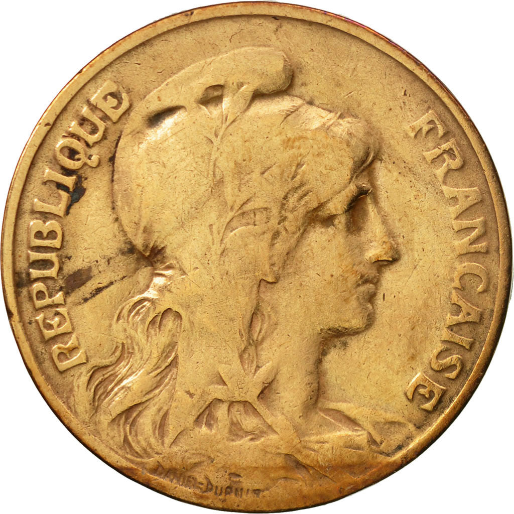 Munten, Frankrijk, Dupuis, 10 Centimes, 1914, Paris, FR+, Bronze, KM:843