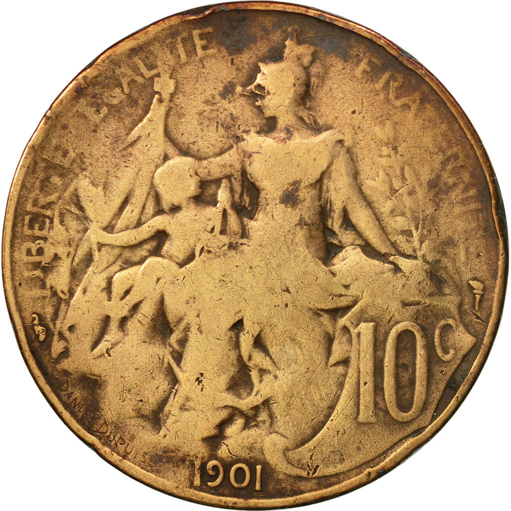 Coin, France, Dupuis, 10 Centimes, 1901, Paris, VF(20-25), Bronze, KM:843
