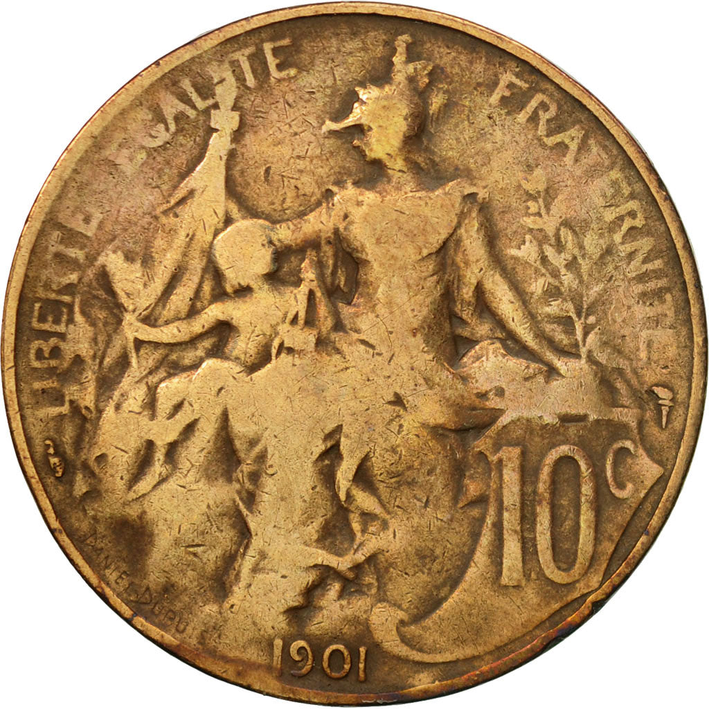 Monnaie, France, Dupuis, 10 Centimes, 1901, Paris, TB+, Bronze, Gadoury:277