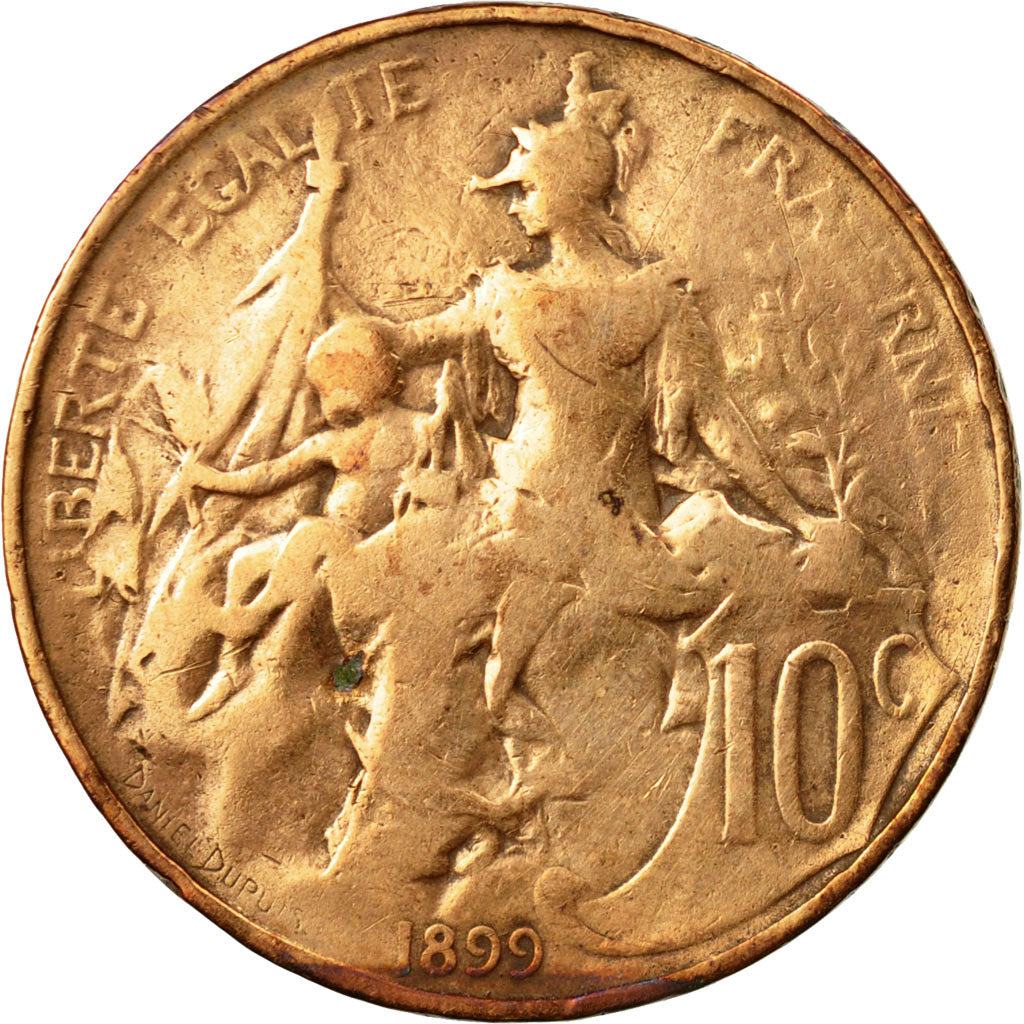 Münze, Frankreich, Dupuis, 10 Centimes, 1899, Paris, S+, Bronze, KM:843