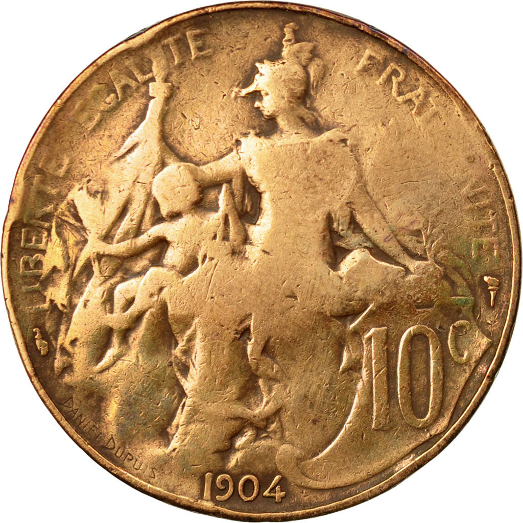 Coin, France, Dupuis, 10 Centimes, 1904, Paris, VF(20-25), Bronze, KM:843